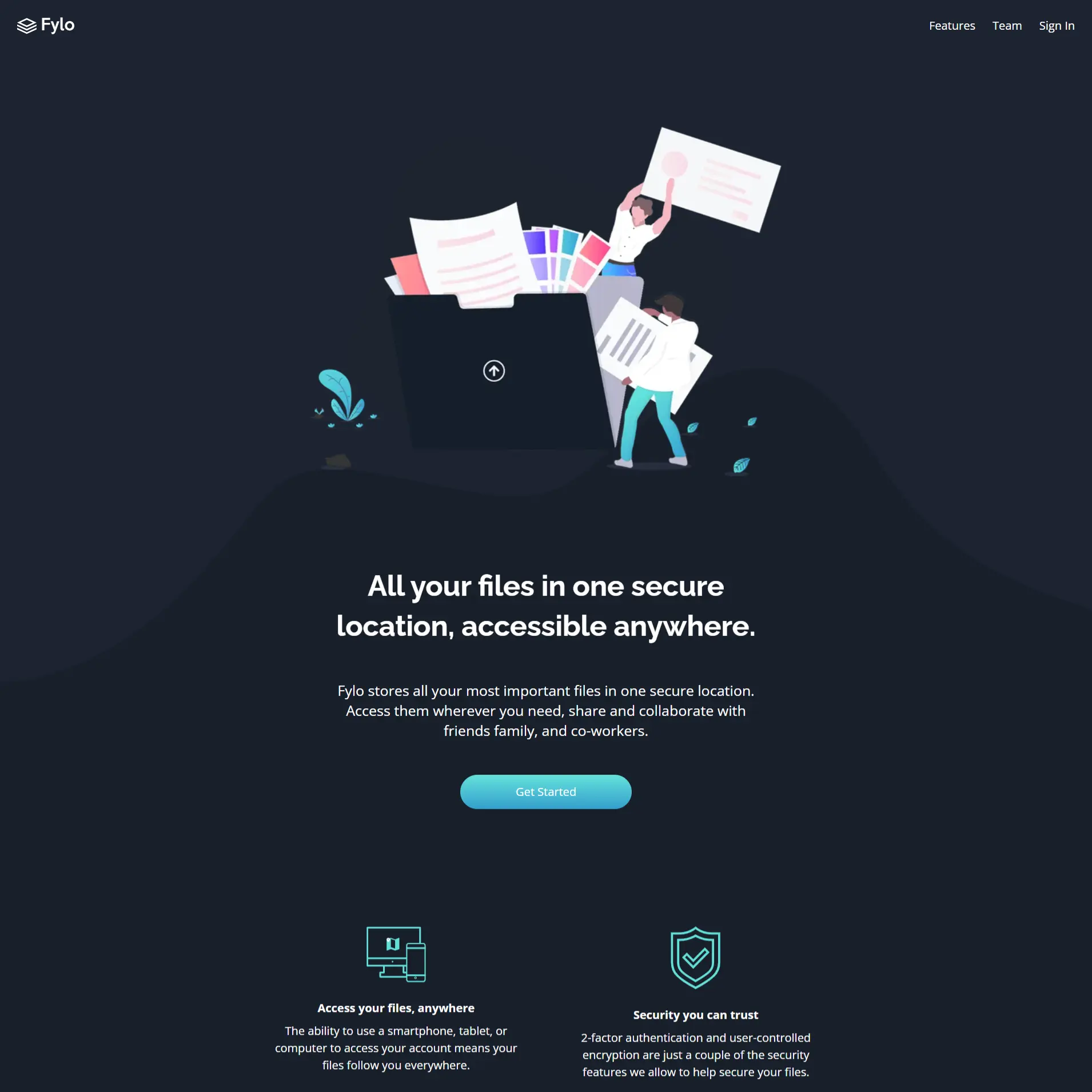 Fylo landing page