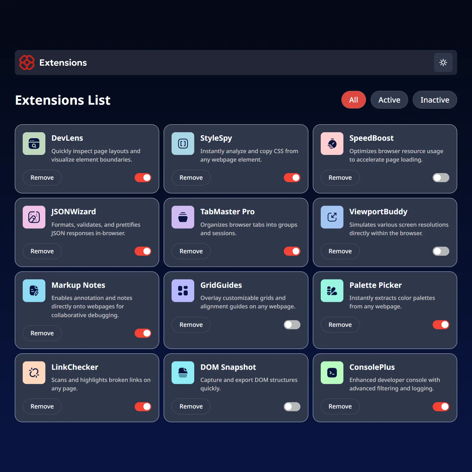 Browser Extension Manager